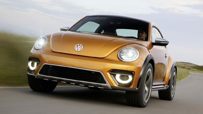 H Volkswagen αύξησε την απόσταση του Beetle Dune concept από το έδαφος κατά 50 χλστ, σε σχέση πάντα με το μοντέλο παραγωγής.